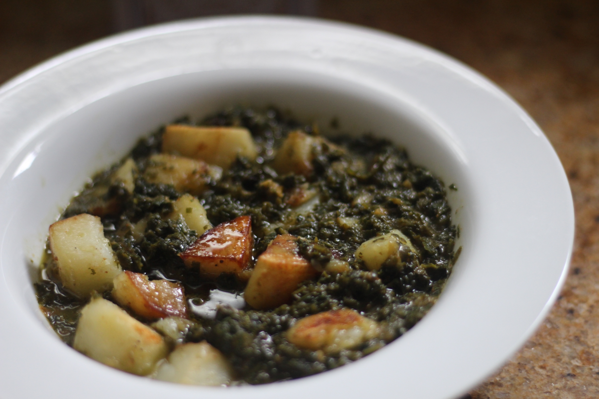 Saag Made from Carrot tops, Violet leaves, Mustard leaves n flowers, and dandelion