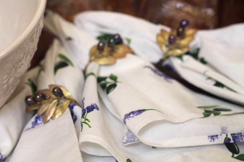 Cloth Napkins With Purple Flowers by L.L. Barkat